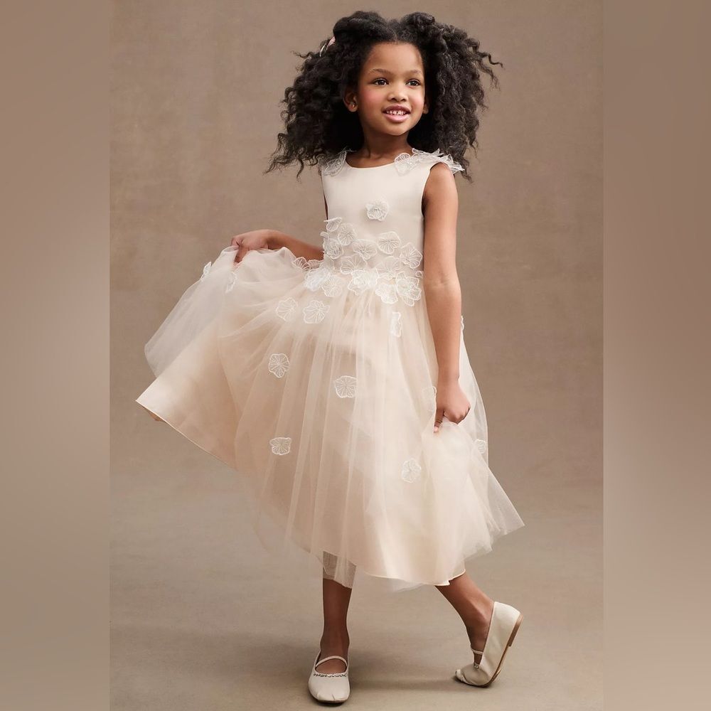 New Amthropologie Princess Daliana Emmie Floral Applique Tulle Dress Size 6
